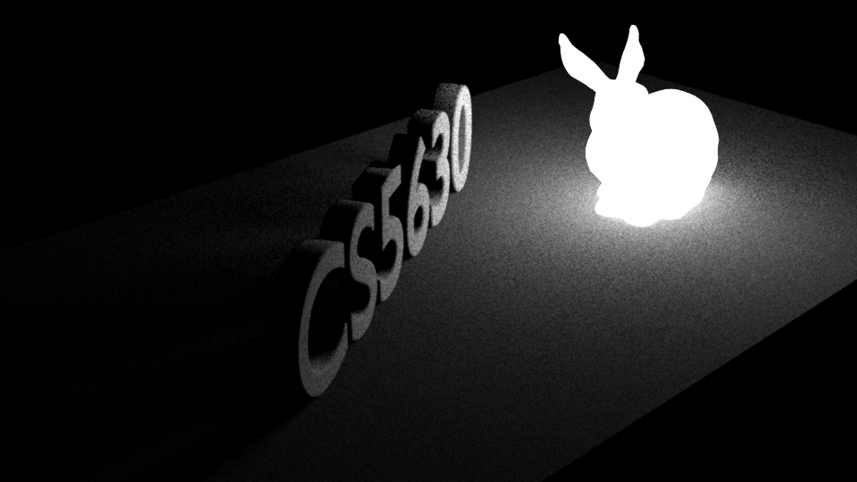 Bunny scene rendered with multiple importance sampling