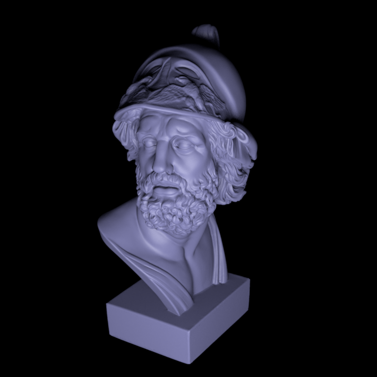 Ajax bust rendered with a rough microfacet material